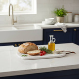 Natural Marble Serving Board With Leather Strap