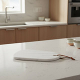 Natural Marble Serving Board With Leather Strap