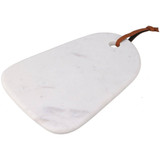 Natural Marble Serving Board With Leather Strap