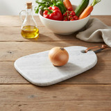 Natural Marble Serving Board With Leather Strap