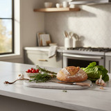 Natural Marble Serving Board With Leather Strap