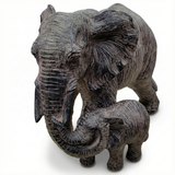 28cm  Elephant & Baby Resin Sculpture