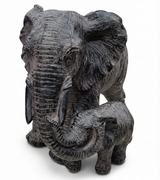 28cm  Elephant & Baby Resin Sculpture