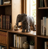 28cm  Elephant & Baby Resin Sculpture