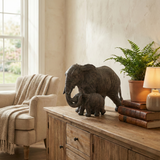 28cm  Elephant & Baby Resin Sculpture