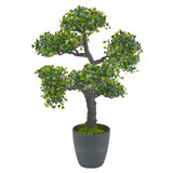 49cm Green Artificial Bonsai Tree Plant in Black Pot