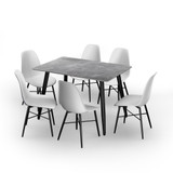 120cm Soho Dining Table and Chairs w/ Black Metal Legs Set