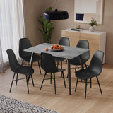 120cm Soho Dining Table and Chairs w/ Black Metal Legs Set