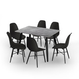 120cm Soho Dining Table and Chairs w/ Black Metal Legs Set