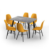 120cm Soho Dining Table and Chairs w/ Black Metal Legs Set