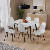 120cm Soho Dining Table and Chairs w/ Black Metal Legs Set