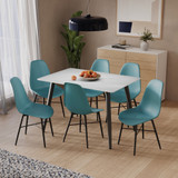 120cm Soho Dining Table and Chairs w/ Black Metal Legs Set