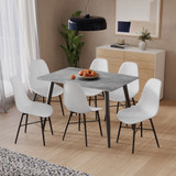 120cm Soho Dining Table and Chairs w/ Black Metal Legs Set