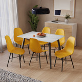120cm Soho Dining Table and Chairs w/ Black Metal Legs Set