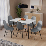 120cm Soho Dining Table and Chairs w/ Black Metal Legs Set