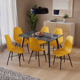 120cm Soho Dining Table and Chairs w/ Black Metal Legs Set