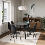 120cm Soho Dining Table and Chairs w/ Black Metal Legs Set