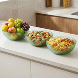 Ribbed Glass Salad Bowl 25cm