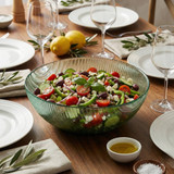 Ribbed Glass Salad Bowl 25cm