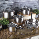 Blaumann 10Pc Gourmet Line Stainless Steel Cookware Set