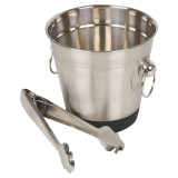 Stainless Steel Ice Bucket And Tongs Set