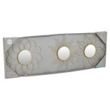 3 Gold Metal Sunburst Wall Mirrors 25cm