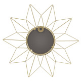 3 Gold Metal Sunburst Wall Mirrors 25cm