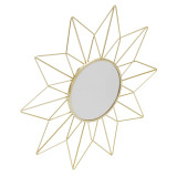 3 Gold Metal Sunburst Wall Mirrors 25cm