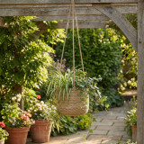 3 Bamboo Hanging Planter Baskets Jute Rope