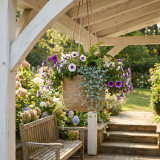 3 Bamboo Hanging Planter Baskets Jute Rope