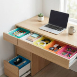 6 Coloured Plastic Storage Baskets