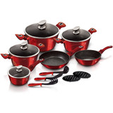 Berlinger Haus 15 Pc Burgundy Aluminium Cookware Set
