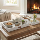 3 Pcs Wooden Nesting Serving Trays