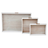 3 Pcs Wooden Nesting Serving Trays