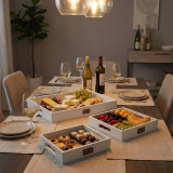 3 Pcs Wooden Nesting Serving Trays