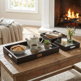 3 Pcs Wooden Nesting Serving Trays