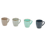 4/8 Pcs 200ml Coloured Stoneware Stacking Mugs