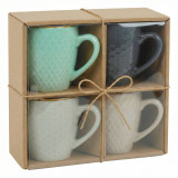 4/8 Pcs 200ml Coloured Stoneware Stacking Mugs