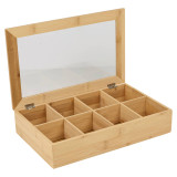 8 Compartment Bamboo Tea Box