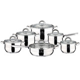 Blaumann 12Pc Silver Stainless Steel Cookware Set