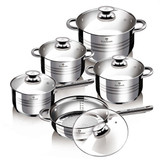 Blaumann Gourmet 10Pc Silver Stainless Steel Cookware Set