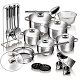 Blaumann 27Pc Gourmet Stainless Steel Cookware Set