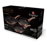 Berlinger Haus 3pc Rose Gold Aluminium Frying Grill Pan