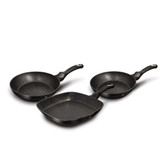 Berlinger Haus 3pc Black Silver Aluminium Frying Grill Pan