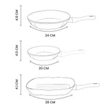 Berlinger Haus 3pc Aluminium Carbon Pro Frying Grill Pan
