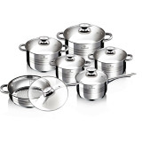Blaumann 12Pc Gourmet Stainless Steel Cookware Set