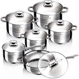 12 Piece Stainless Steel Cookware Set