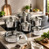 12 Piece Stainless Steel Cookware Set