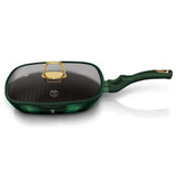 Berlinger Haus 28cm Square Emerald with Lid Grill Frying Pan