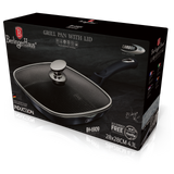 Berlinger Haus 28cm Square Carbon Pro with Lid Grill Frying Pan